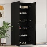 vidaXL Kabinet za čevlje Črna hrast 80x35,5x180 cm Inženirski les | Shoptok.si