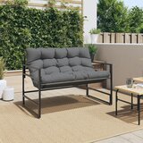  Vrtna klupa s jastukom antracit 113 cm čelična | shoptok.hr