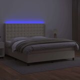  Box spring s madracem LED krem 180x200cm od umjetne kože | shoptok.hr