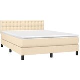  Box spring postelja z vzmetnico krem 140x200 cm blago, (20895835) | Shoptok.si