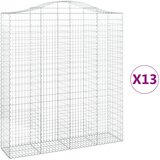  Lučne gabionske ko&amp;scaron;are 13kom 200x50x220/240cm pocinčano željezo Slike