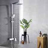 EYN Luksuzni nadometni črni ali krom tuš sistem | Prha BT1048 — Krom — Klasični mešalni ventil | Shoptok.si