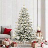 vidaXL Umjetno božićno drvce s nogom Bijelo 210 cm PE i PVC | shoptok.hr