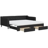  Dnevni krevet na razvlačenje s ladicama crni 90x190 cm tkanina | shoptok.hr