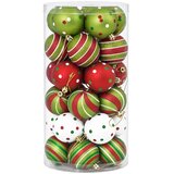  Set božićnih kuglica 30 kom. Bijela crvena i svijetlozelena - Bijela/crvena/svijetlozelena | shoptok.hr