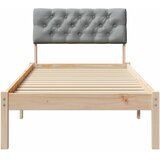  Okvir kreveta s uzglavljem Smeđa i svijetlo siva 75 x 190 cm | shoptok.hr