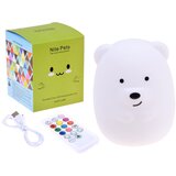  Silikonska LED noćna lampa medvjedić s daljinskim upravljačem, 9 boja | shoptok.hr