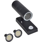 vidaXL LED Stenska Svetilka, Senzor, Oblika Valja, Nerj. Jeklo, Črne Barve Cene