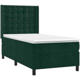  box spring s madracem LED tamnozeleni 90x200 cm baršun | shoptok.hr
