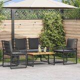  Set vanjskog namještaja 4 pcs Crna i tamno siva | shoptok.hr