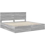  Konstrukcija postelje s predalom Siva Sonoma 200 x 200 cm, (5000121147) | Shoptok.si