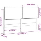  Tapecirani uzglavlje Smeđa i taupe 150 cm Čvrsto borovo drvo | shoptok.hr