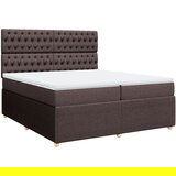 vidaXL Krevet s oprugama i madracem tamnosmeđi 200x200 cm od tkanine | shoptok.hr