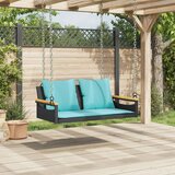  Klupa za ljuljanje s jastucima crna 109x62x40 cm od poliratana | shoptok.hr