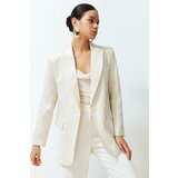 Trendyol Stone Oversize Satin Woven Blazer Jacket | Shoptok.si