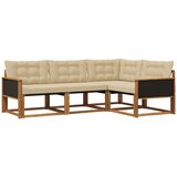 vidaXL Zunanja garnitura za sedenje z blazino 4 pcs Naravna in bež, (5000273522) | Shoptok.si