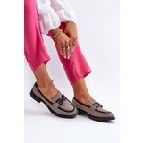 VINCEZA Elegant Leather Women's Moccasins Dark Beige Triana | shoptok.hr