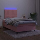  Krevet box spring s madracem LED ružičasti 120x190cm baršunasti | shoptok.hr