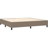 vidaXL Box spring postelja z vzmetnico LED taupe 200x200 cm blago, (20761287) | Shoptok.si