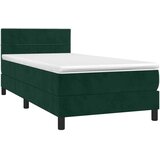 Box spring krevet s madracem tamnozeleni 100x200 cm baršunasti | shoptok.hr