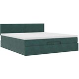 vidaXL Okvir kreveta s madracima tamnozeleni 200x200cm baršunasti - Tamnozelena 200 x 200 cm Gladak dizajn | shoptok.hr