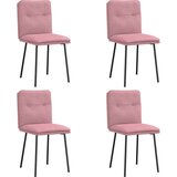  Jedilni stoli 4 kosi roza žamet, (21822485) | Shoptok.si
