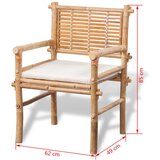 Bistro 3-dijelni bistro set od bambusa s jastucima | shoptok.hr