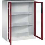 C+P Omara s krilnimi vrati z akrilnim steklom, VxŠxG 1200 x 930 x 500 mm, 2 polici, svetlo sive / rubinasto rdeče barve Cene