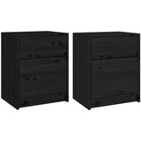  Noćni ormarići 2 kom crni 40 x 31 x 50 cm od masivne borovine | Eponuda.com