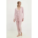 Answear Lab Pižama ženska, roza barva