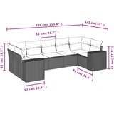  7-dijelni set vrtnih sofa od poliratana s jastucima smeđi | shoptok.hr