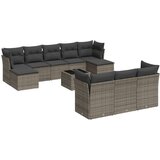 vidaXL 11-dijelni set vrtnih sofa od poliratana s jastucima sivi | shoptok.hr