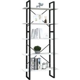 vidaXL 5-nadstropna knjižna omara bela 80x30x175 cm borovina | Shoptok.si
