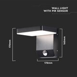  LED spoljašnje zidno svetlo sa senzorom LED/17W/230V 3000K crno | Eponuda.com
