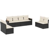 Maison Chic Seti vrtnega pohištva - Vrtna garnitura - Vrtni pohištvo set 8-delna z blazinami črn poli ratan, (21800364) | Shoptok.si