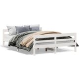 vidaXL Okvir kreveta s uzglavljem bijeli 140 x 200 cm masivna borovina | shoptok.hr
