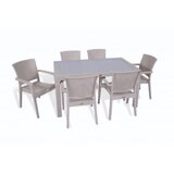  Bastenski set zeugma 6 stolice i sto 150x90 sa staklom cappuccino | ePonuda.com