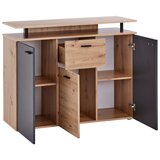 Mömax komoda leon, antracit, barva hrasta | Shoptok.si
