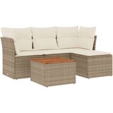  5-dijelni vrtni set sofa s jastucima bež od poliratana | shoptok.hr