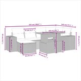 7-dijelni set vrtnih sofa od poliratana s jastucima crni | shoptok.hr