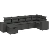  7-dijelni set vrtnih sofa od poliratana s jastucima crni | shoptok.hr