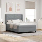 Box Springs Krevet s Madracem - Svjetlosiva 160x200 cm Tkanina | shoptok.hr