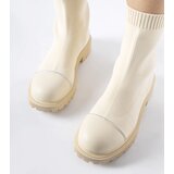 Gemre Beige sock boots with rhinestones Vail | ePonuda.com