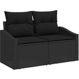  Set vrtnog kauča 11 komada Crna Ratan i tkanina Vanjski kauč | shoptok.hr