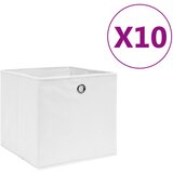 vidaXL kutije za pohranu od netkane tkanine 10 kom 28x28x28 cm bijele Cijene