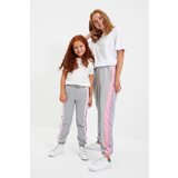 Trendyol Gray Side Color Block Girl Knitted Slim Sweatpants | shoptok.hr