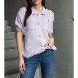 Gemre Women's purple short-sleeve sweater with decorative buttons Shela | shoptok.hr