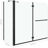 vidaXL Tuš-kabina s duplim sklopivim vratima ESG 120x68x130 cm crna | shoptok.hr