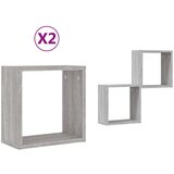 vidaXL Stenske police kockaste 2 kosa sonoma sive 30x15x30 cm | Shoptok.si