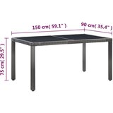 Poli 7-dijelni vrtni blagovaonski set od poliratana sivi | shoptok.hr